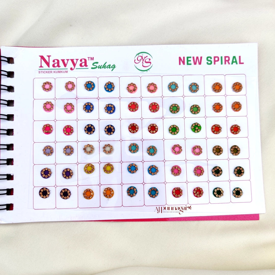 Pastel Colours Gold stone Border short Bindi Book