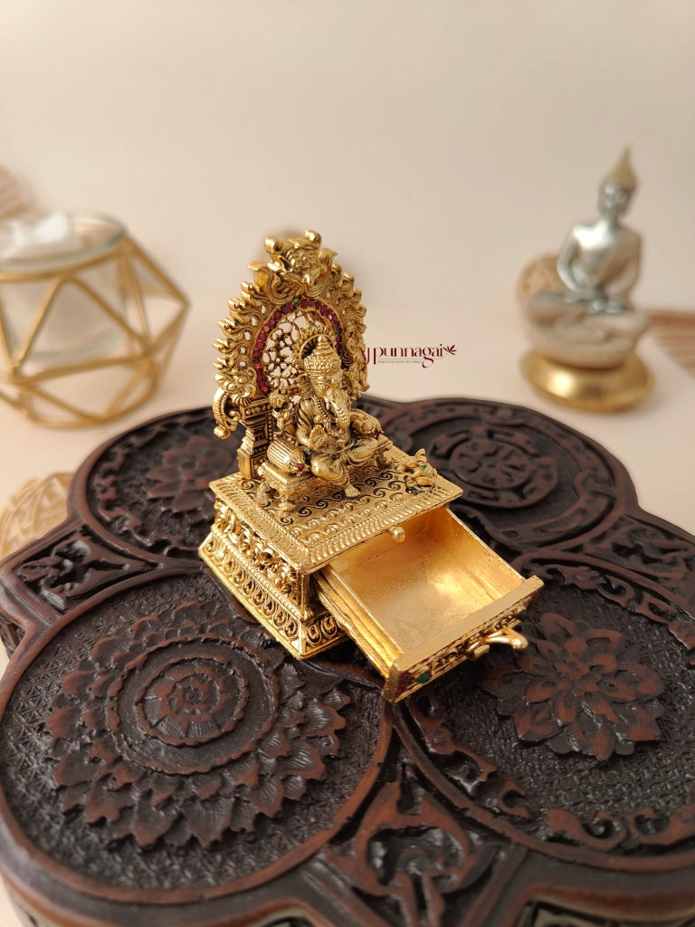 Temple Ganesha KumKum Box