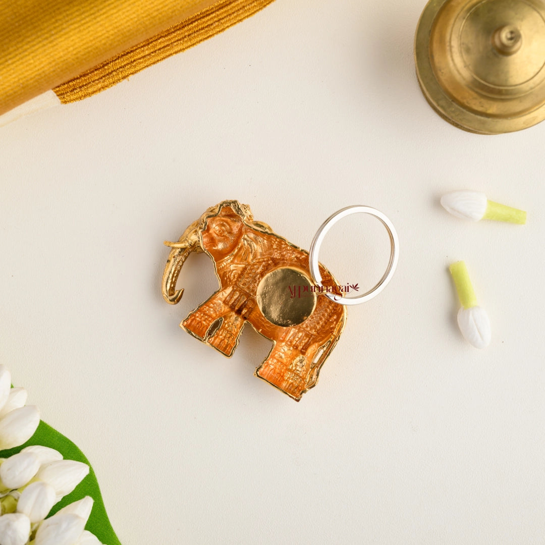 Elephant Motif Magnetic Gold Look Alike Brooch
