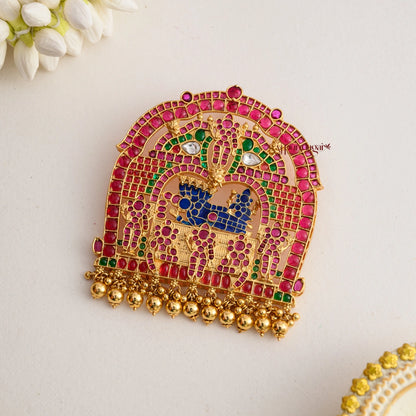 Lord Ranganathar Kemp Pendant - Ruby