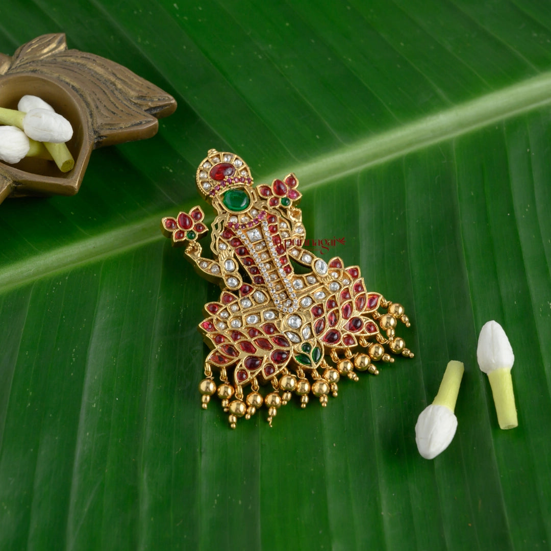 Goddess Mahalakshmi Kemp Pendant - White