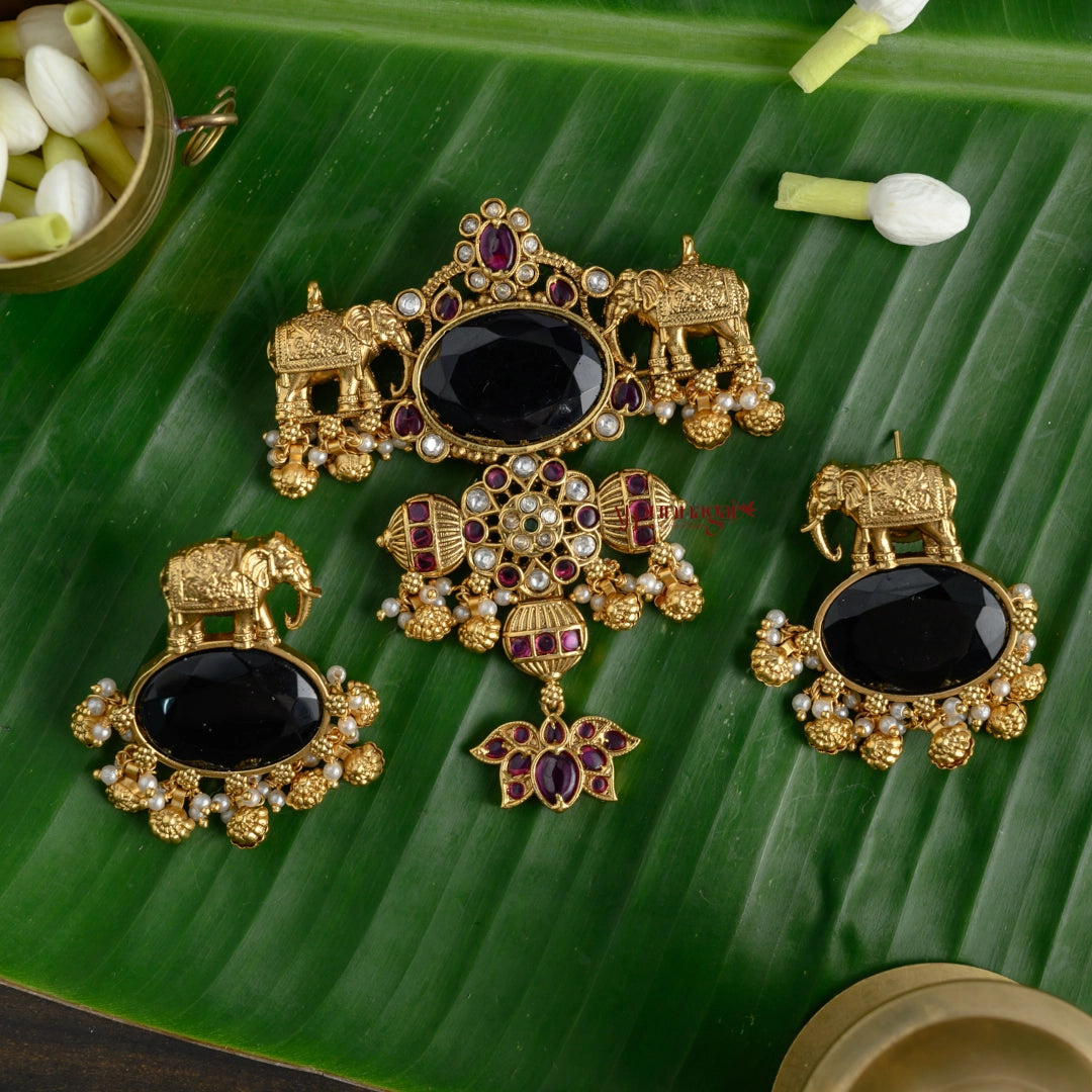 Classy Elephant Kemp Pendant - Blue