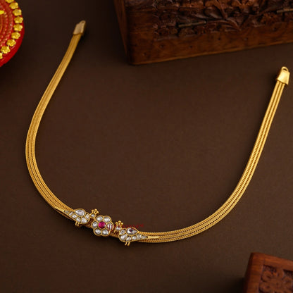 Elegant Floral White Kundan Jadau Necklace