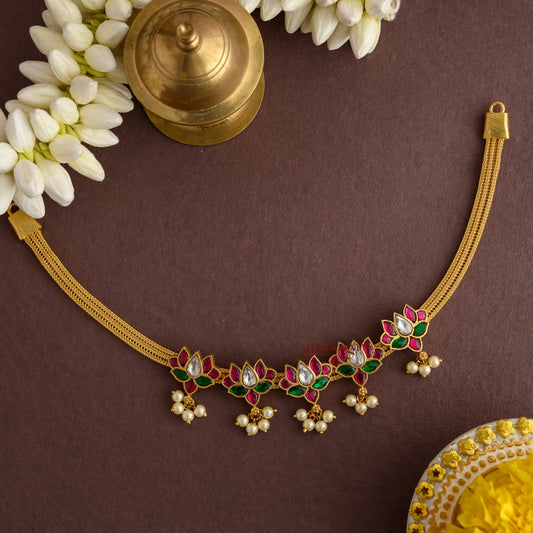 Premium Kundan Jadau Lotus Necklace