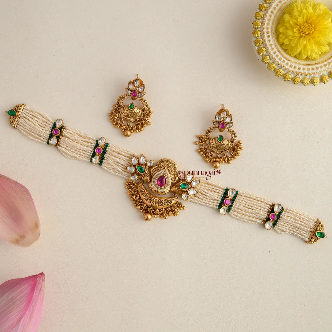 Stylish and Royal Look Kundan Choker