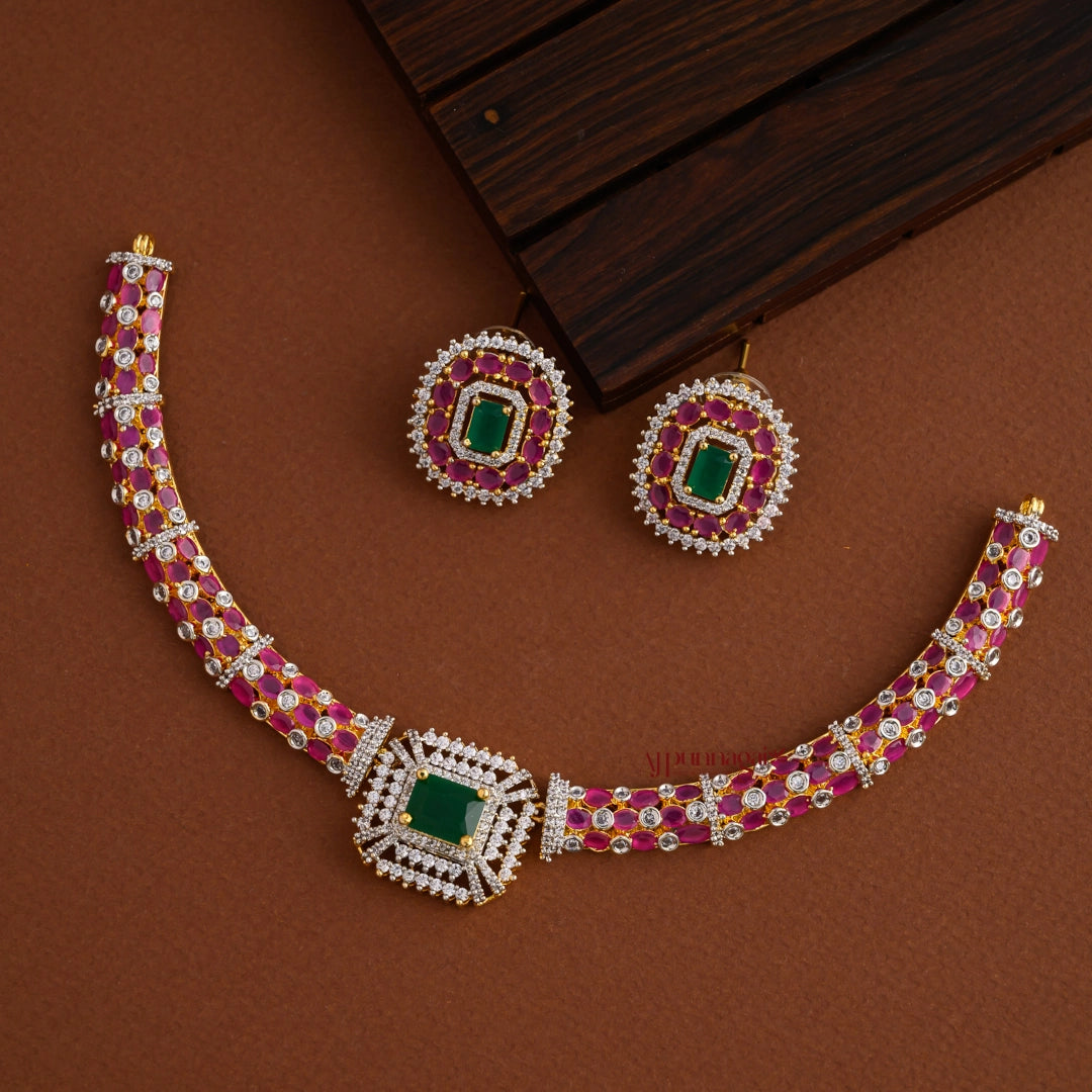 Diamond Replica AD Necklace - Multi