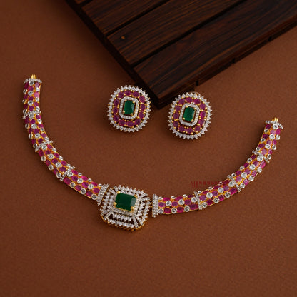 Diamond Replica AD Necklace - Multi
