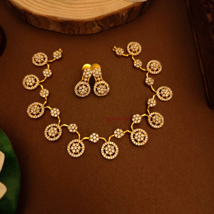 Intricate AD Stone Floral Necklace