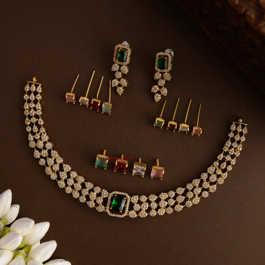 Dazzling Interchangeable AD Stone Necklace