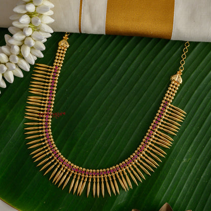 Pink Stone Mulla Mottu Necklace