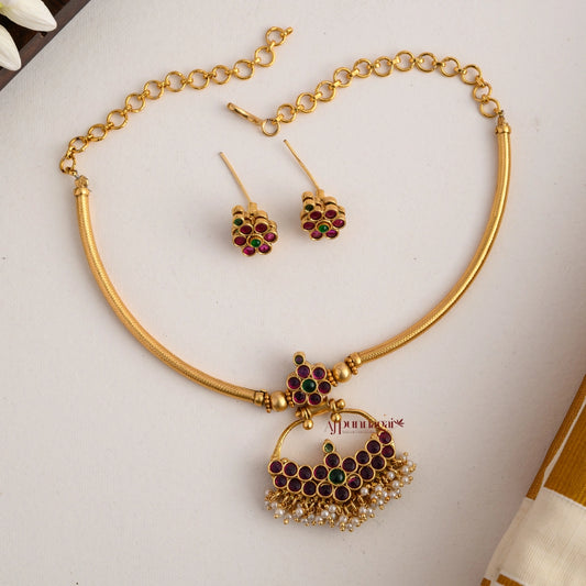 Reversible Floral Tube Necklace
