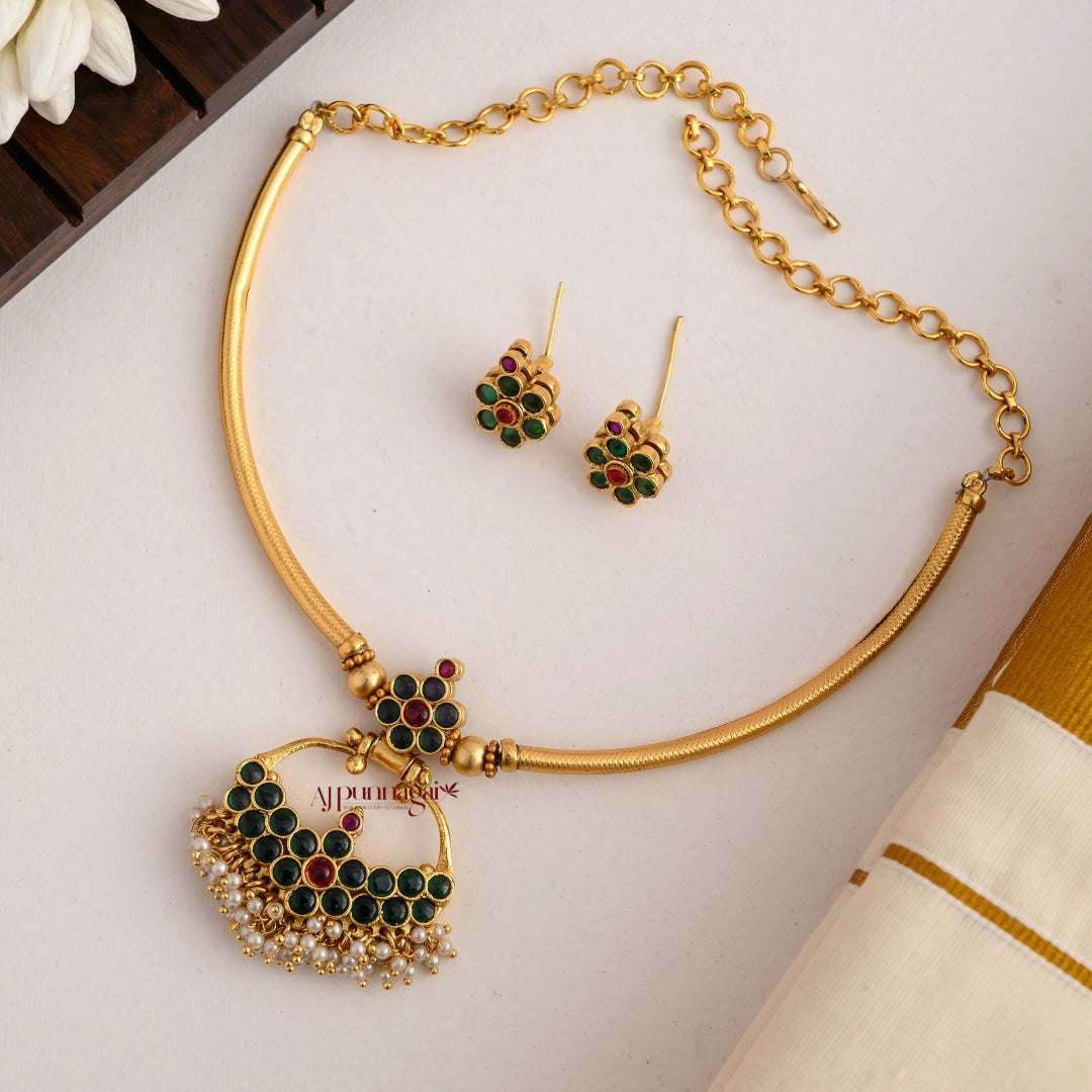 Reversible Floral Tube Necklace