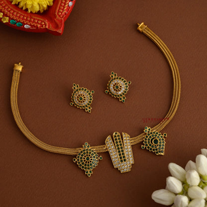 Namam Sangu Chakram Necklace - Green