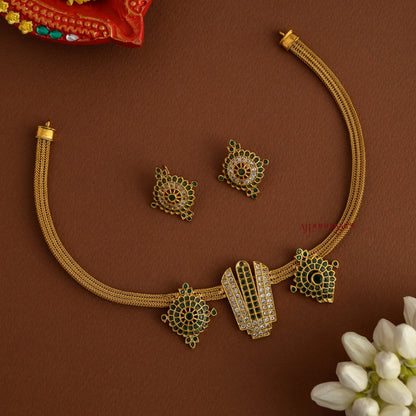 Namam Sangu Chakram Necklace - Green