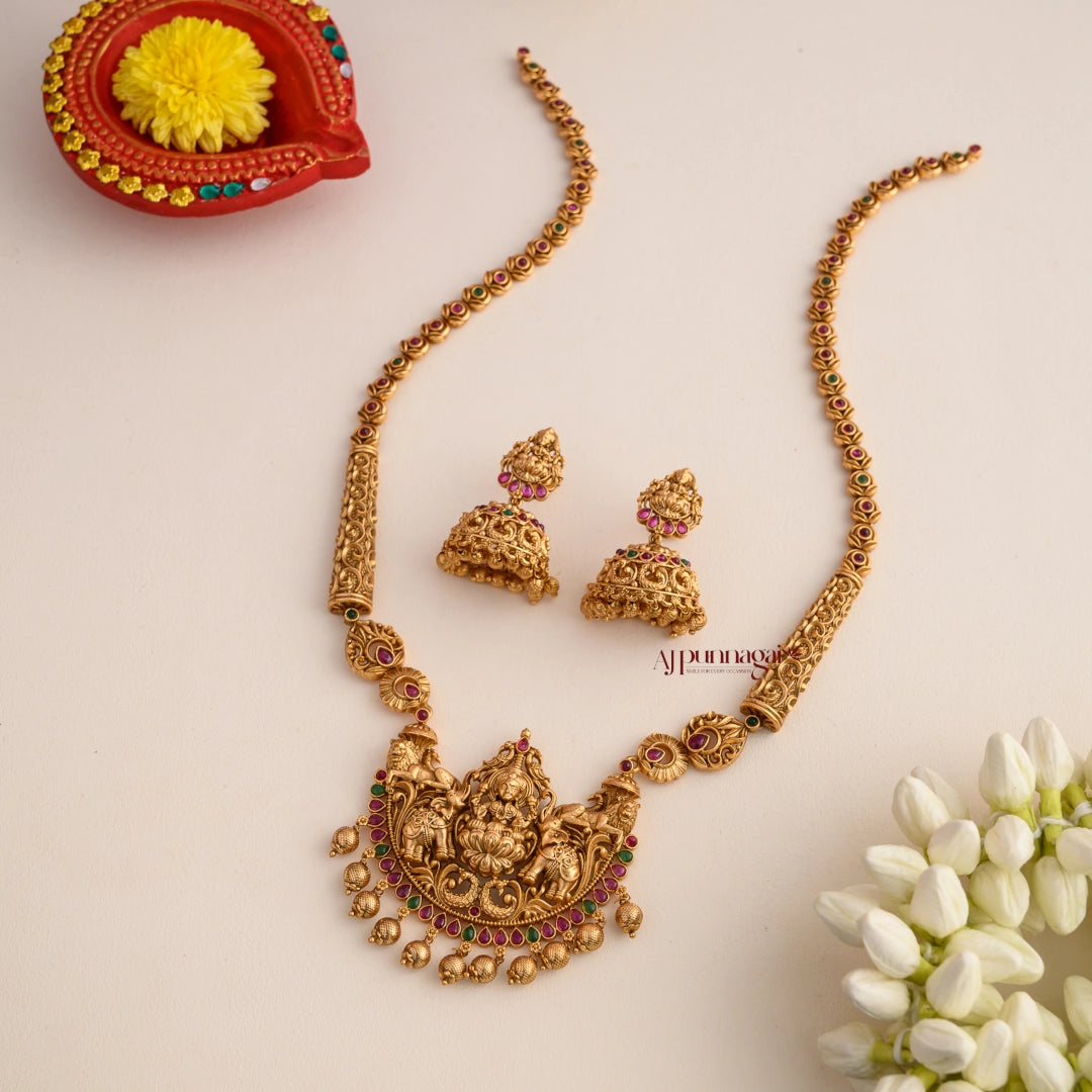 Fine Crafted Lakshmi Bridal Haram - Multi