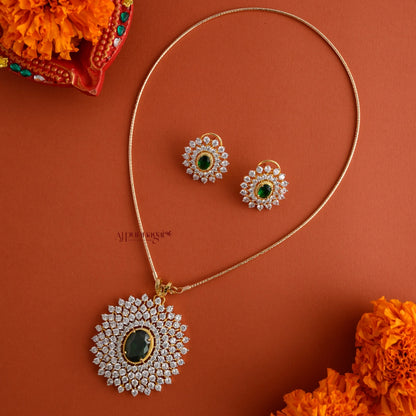 Diamond Replica AD Necklace - Green