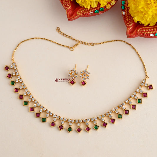 Diamond Shaped Kemp Necklace - Multi