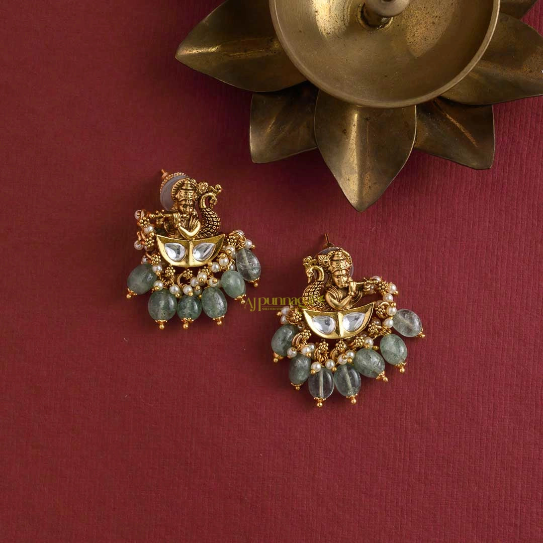 Krishna Green Beaded Haram
