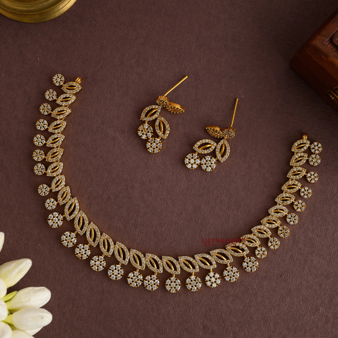Dazzling AD Floral Matt Necklace