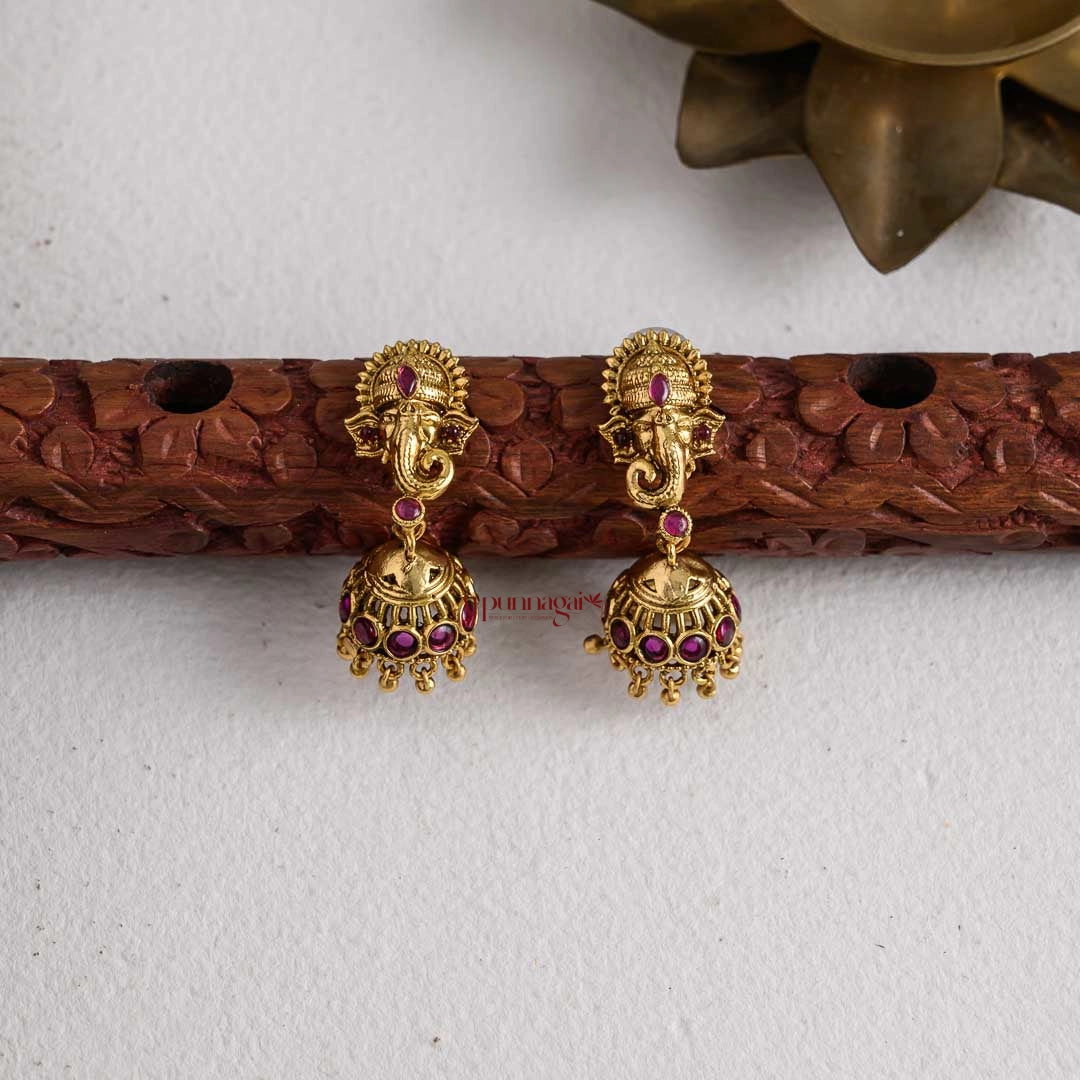 Gold Look Alike Ganesha Beaded Haram