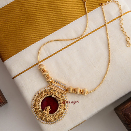 Lakshmi Palakka Necklace - Red