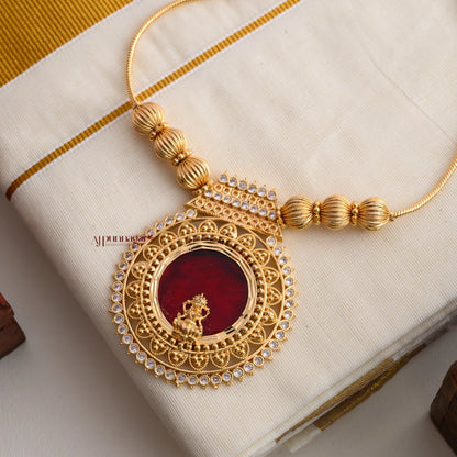 Lakshmi Palakka Necklace - Red