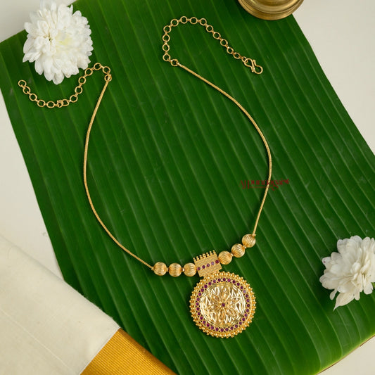 Floral Gold Finish Necklace