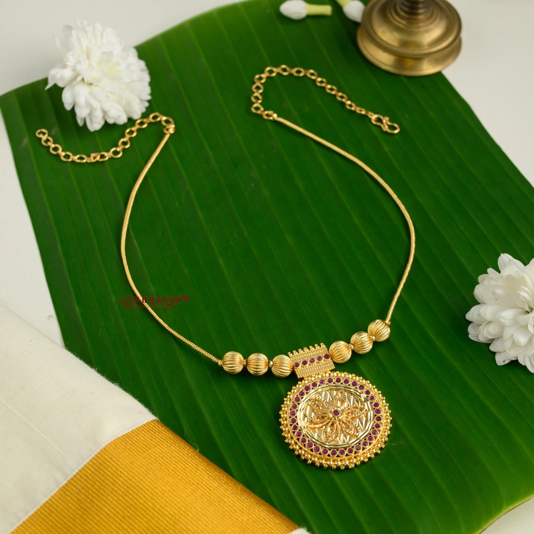 Floral Gold Finish Necklace