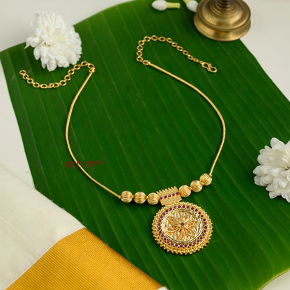 Floral Gold Finish Necklace