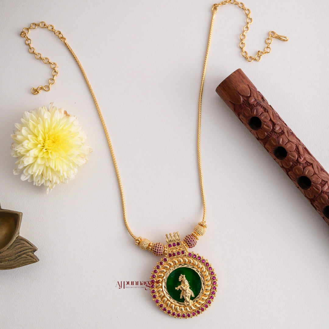 Krishna Round Palakka Necklace