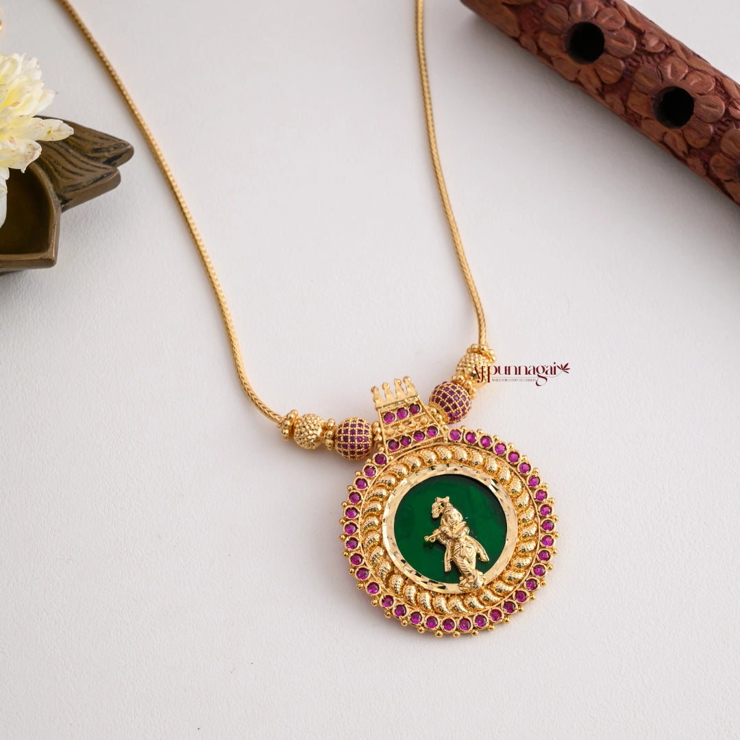 Krishna Round Palakka Necklace