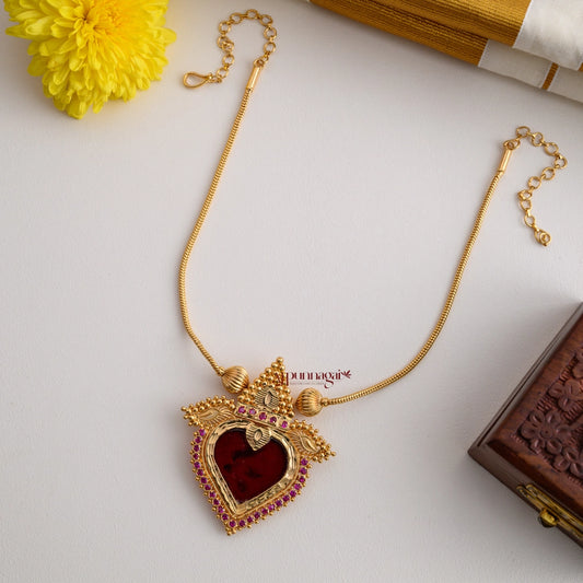 Leaf Red Palakka Necklace