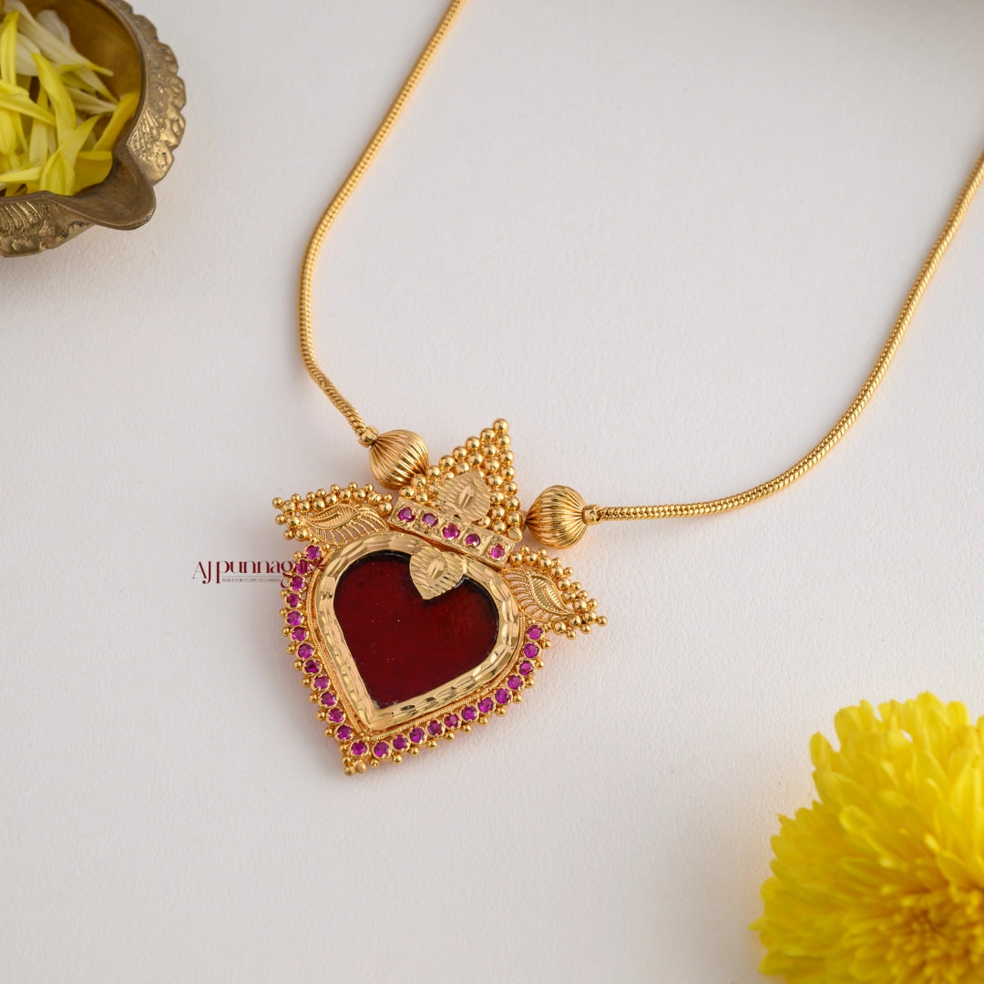 Leaf Red Palakka Necklace