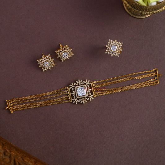 Sparkling AD Choker - White
