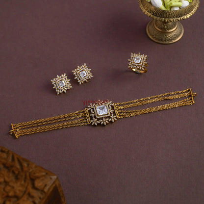 Sparkling AD Choker - White