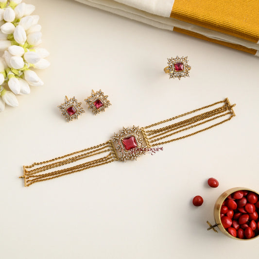 Sparkling AD Choker - Red