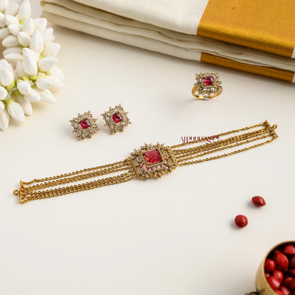 Sparkling AD Choker - Red