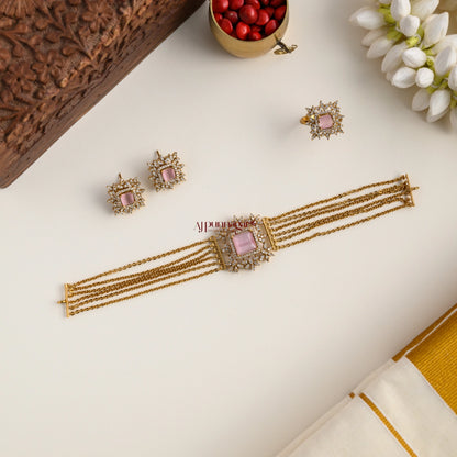 Sparkling AD Choker - Pastel Pink