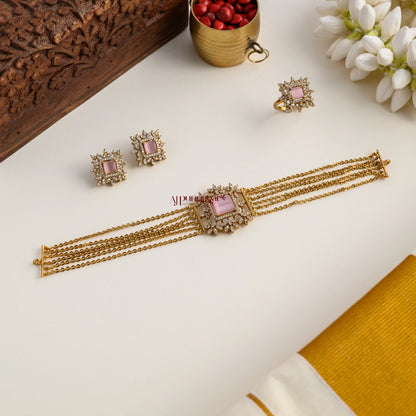 Sparkling AD Choker - Pastel Pink