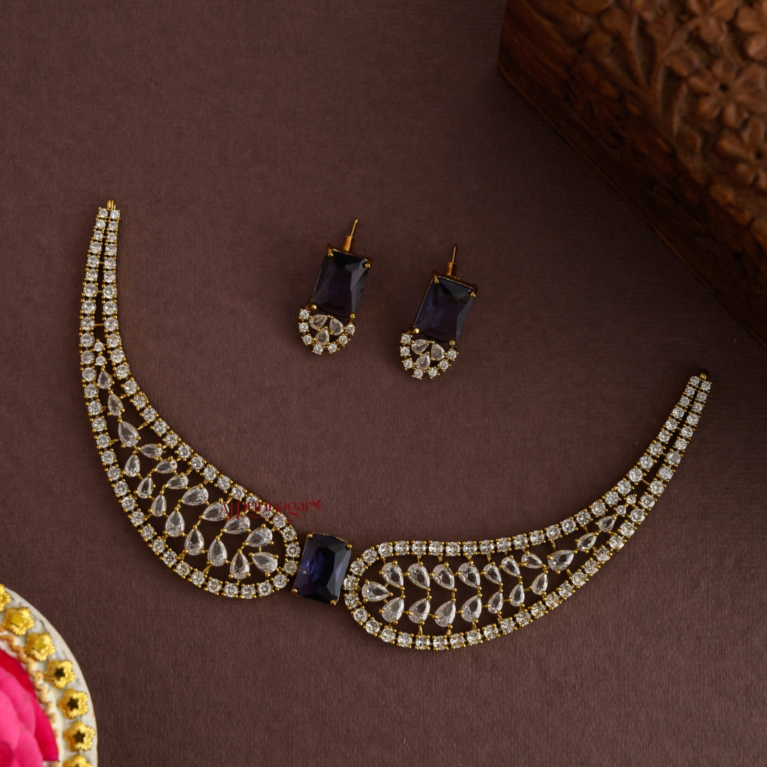 Dazzling AD Necklace - Blue