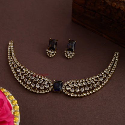 Dazzling AD Necklace - Blue