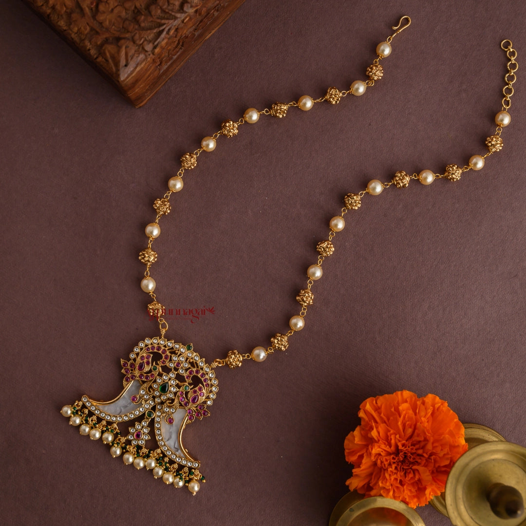 Traditional Puli Goru Inspired Pendant Chain – AJ Punnagai