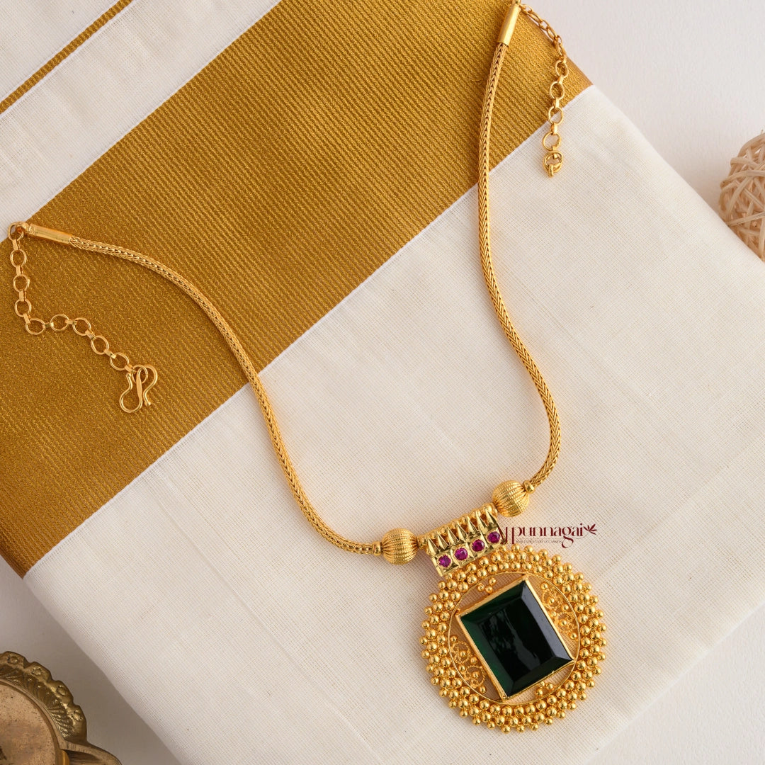 Square AD Stone Necklace