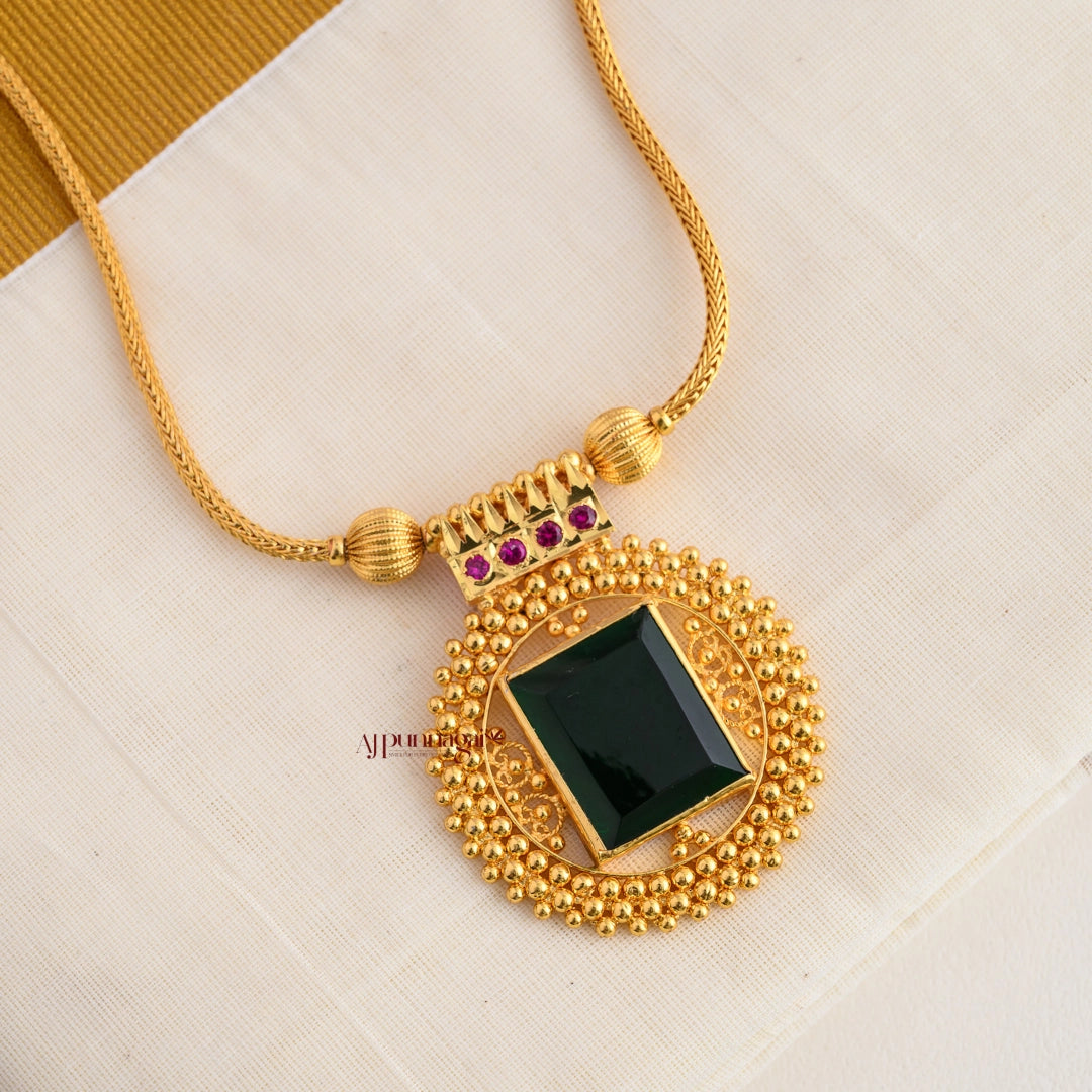 Square AD Stone Necklace