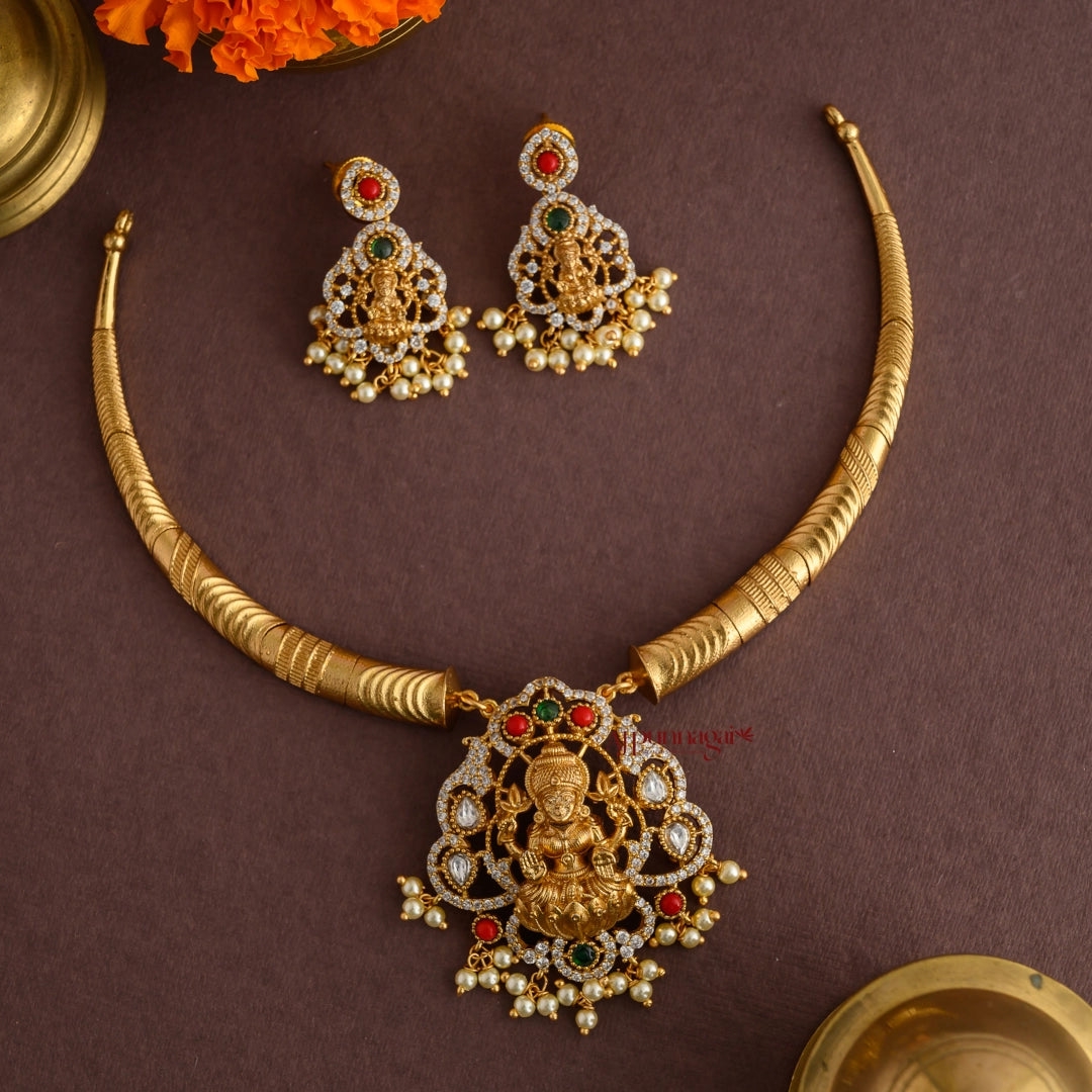 Gold Look Alike Lakshmi Kanthi Necklace