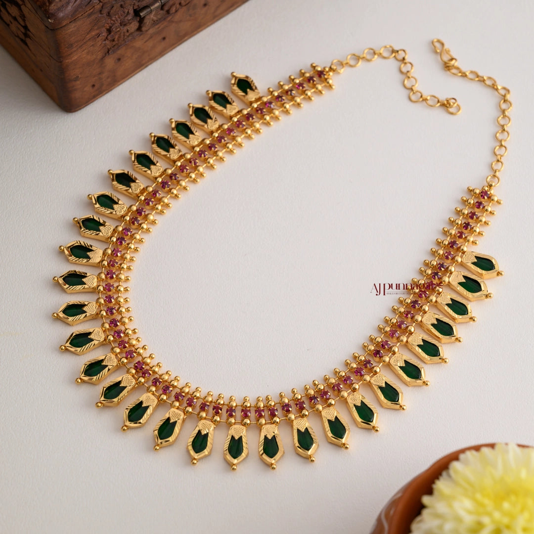 Unique Green Nagapadam Necklace