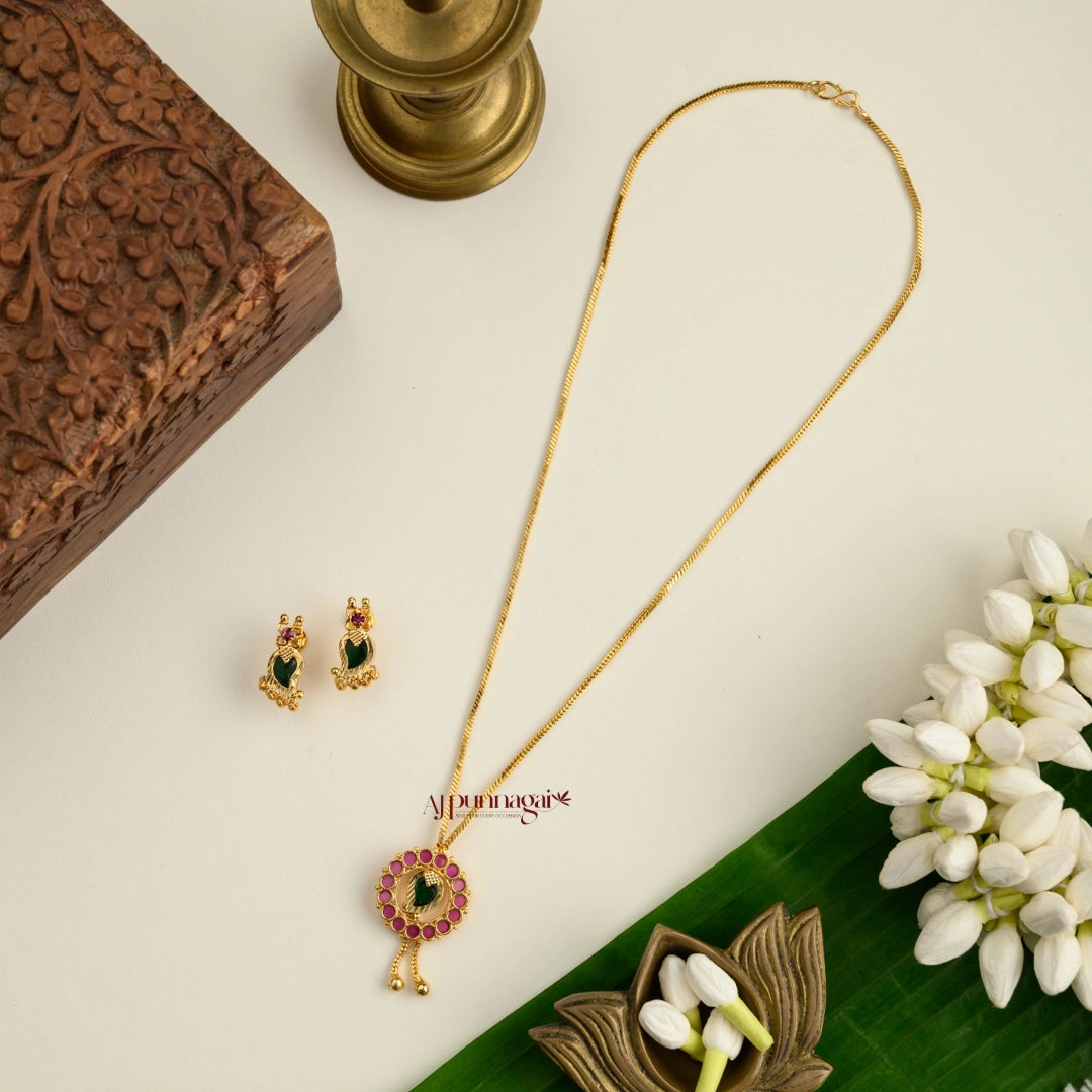 Beautiful Mango Palakka Pendant Chain Set