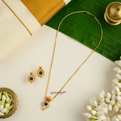Round Palakka Pendant Chain Set