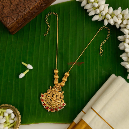 Ganesha With Mango Palakka Necklace - Red
