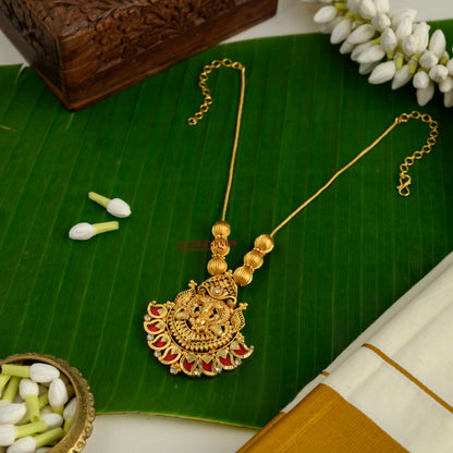 Ganesha With Mango Palakka Necklace - Red